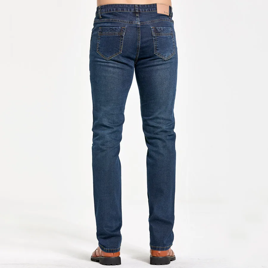 Men's Classic Slim Fit Straight Jeans Casual Stretch Denim Pants Fashion Blue Trousers 4