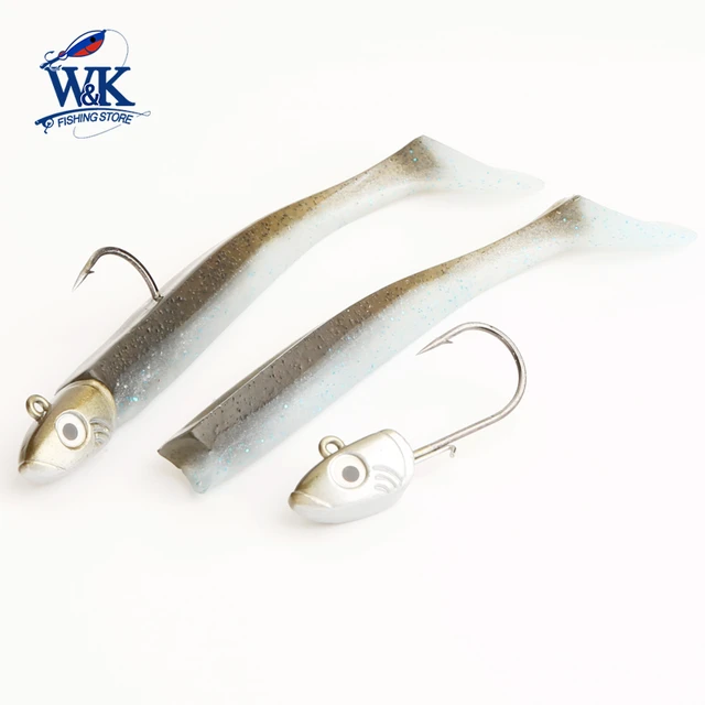 Leurre à queue de pêche à la traîne Shad avec tête plombée, appâts souples  pour brochet, bar, lançon, anguille, matériel de pêche en bateau, 10cm, 15g  - AliExpress