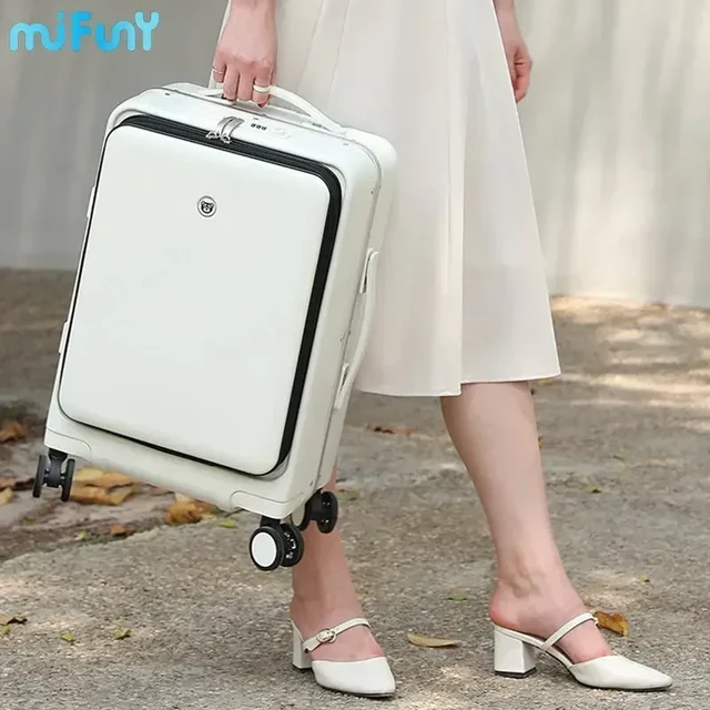 Handgepäck mit Rädern Front öffnung Roll gepäck Passwort Reisekoffer Tasche  Mode USB-Schnitts telle Trolley Gepäck - AliExpress