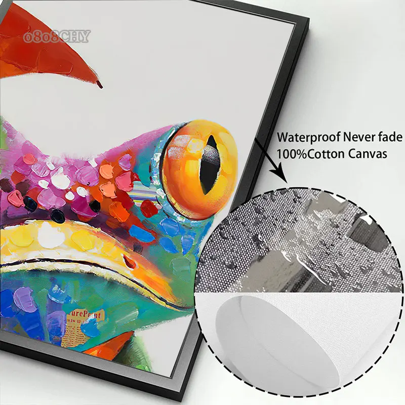 Peinture Sur Toile De Grenouille Animale Intéressante, Décor De Dessin Animé, Drôle, Jouant Au JEPoster, Impressions De Chambre D'enfant, Pépinière