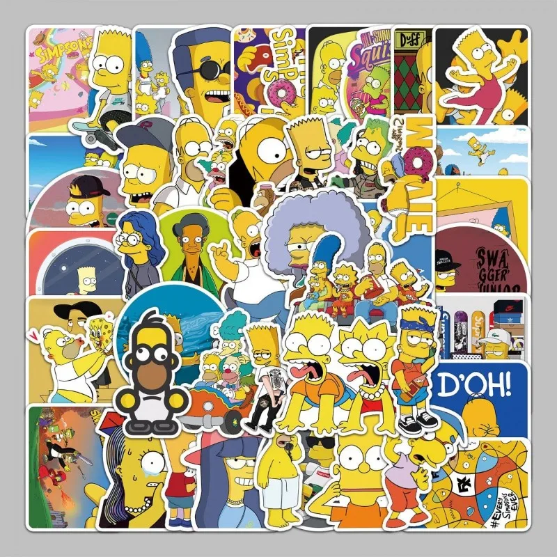 54pcs Unique Simpson Personality Cartoon Stickers - Waterproof Graffiti Decor for Luggage, Fridges, and More