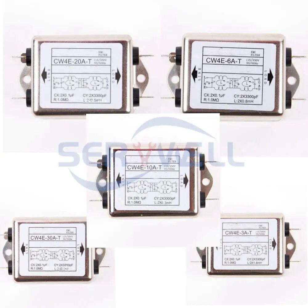 1PcSinglePhaseACPowerLineEMIFilterUnipolarSeriesAC115V250V