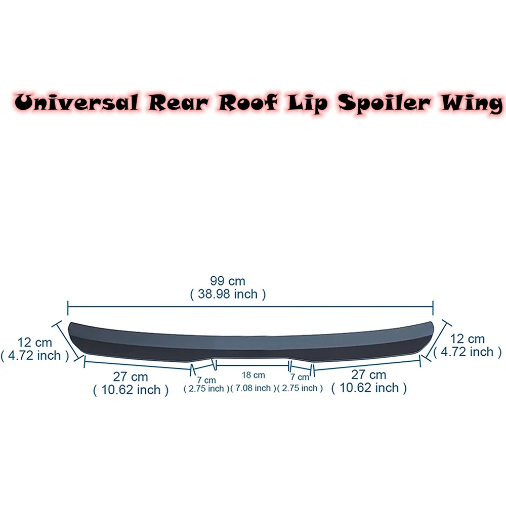 Universal Autospoiler, verstellbarer Heckspoiler Lippe Dach Heckflügel  Zubehör, Schwarz