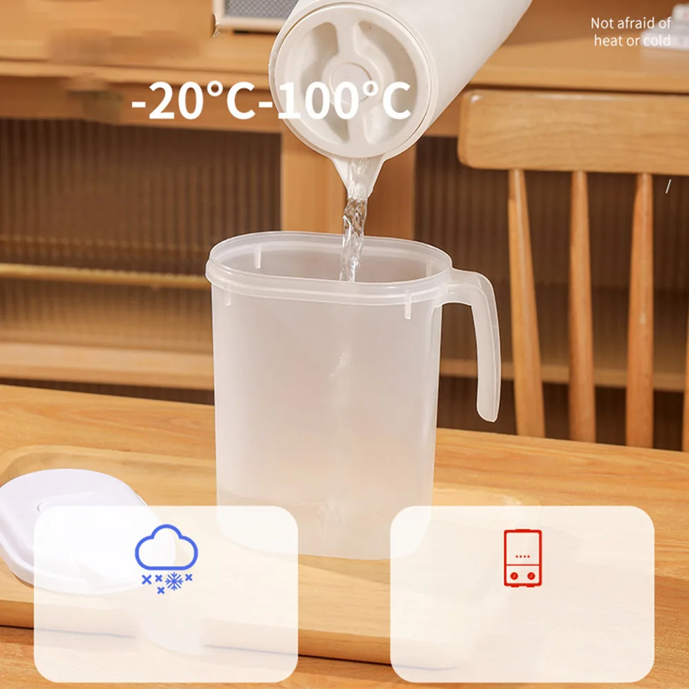 1pc 1.8Litre Plastic Jug With White Plastic Lid Water Juice Milk Drinks Container Summer Water Jug Large Capacity plastic juice jug,cold water jug