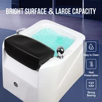 Pedicure Chair Basin Spa Salon with Massage Bubble for Foot Spa Tub With Big Footrest for Resin Acrylic 7 Colors Lighting 1