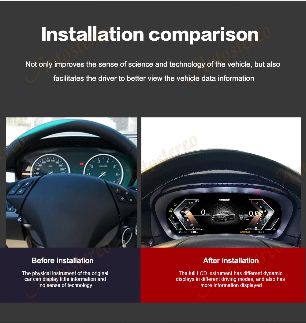 Car Digital Odometer Screen Carplay for BMW 5 F10 F11 F18 6 F06 F12 F13 7 F01 F0