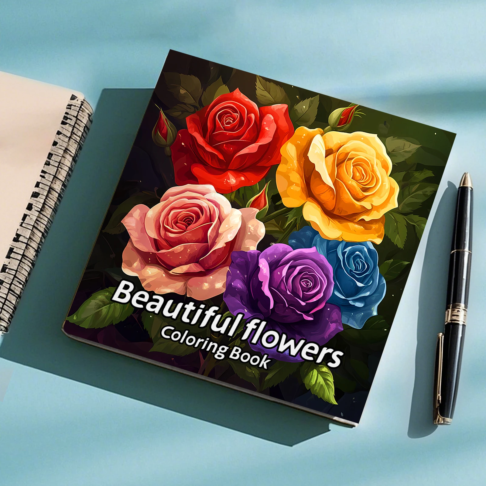 Beautiful Flowers Coloring Book 24Page Adult Picture Books Gift For Relieve Stress Kill Time Graffiti Painting Drawing Art Book 5