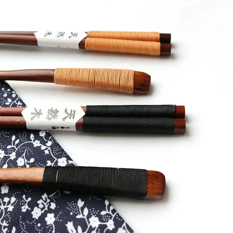 1 Pairs Chopstick +1 spoons Handmade Japanese Natural Wood Chopsticks spoon Set with Gift Pocket Bamboo Chopstick