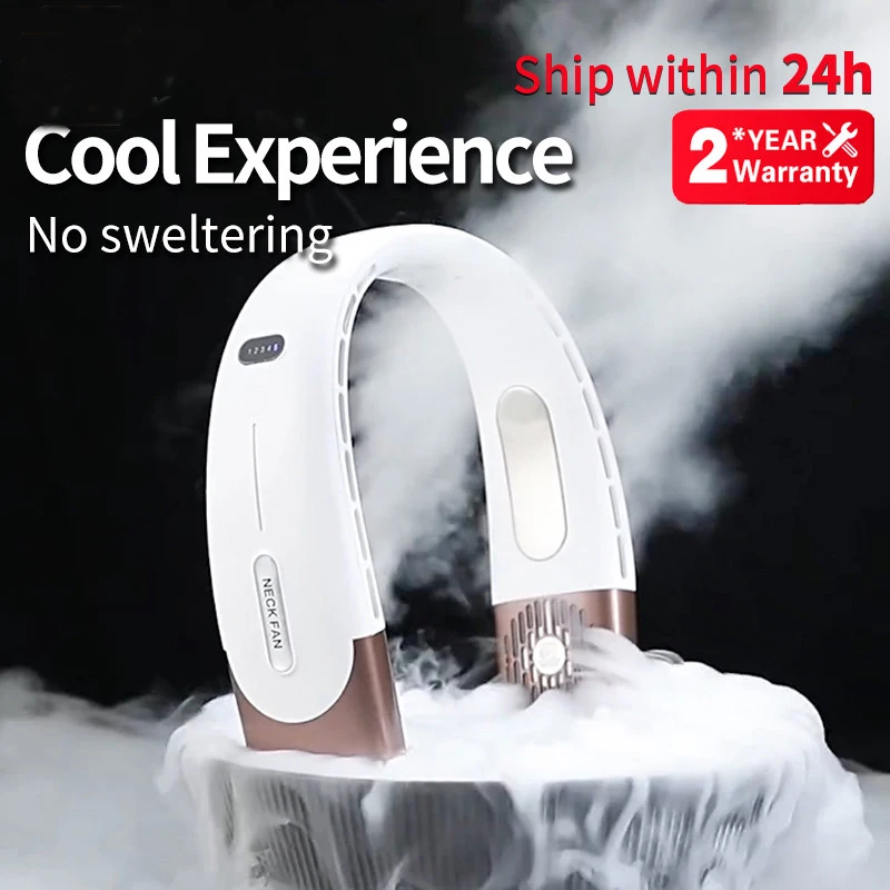 Ventilador Portátil de Pescoço Suspenso ar Condicionado tipo c Usb Recarregável Refrigerador de ar Display de Velocidades Ventilador Elétrico para Esportes Novo 6000mah