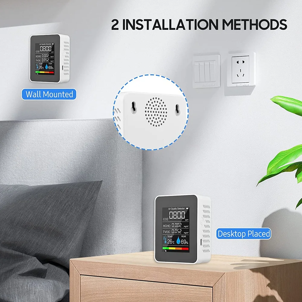 TVOC HCHO  , µ  CO2 跮, USB  CO2 , , 5 in 1