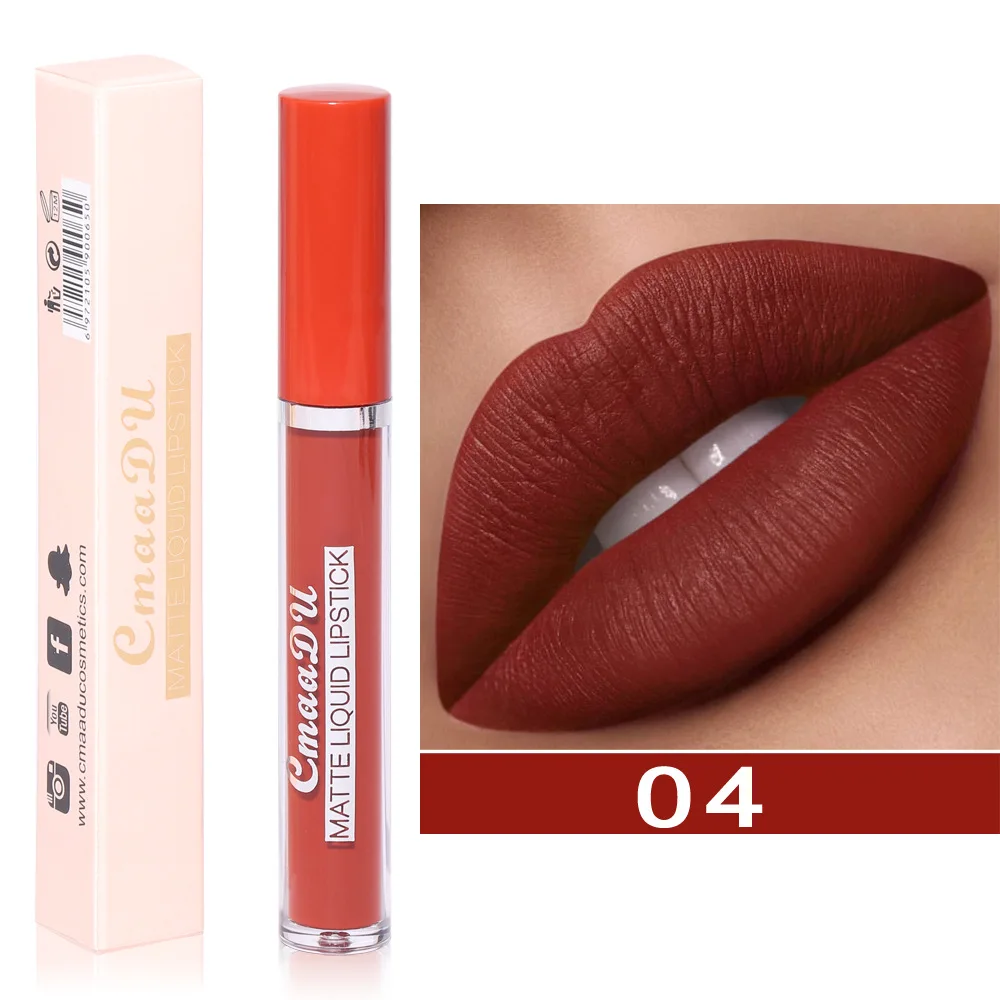 CmaaDu New Dazzle 10Pcs/Set Box Nude Matte Lipstick Lip Gloss Makeup Silky-Smooth Long Lasting Matte Lip stick Lipgloss Cosmetic