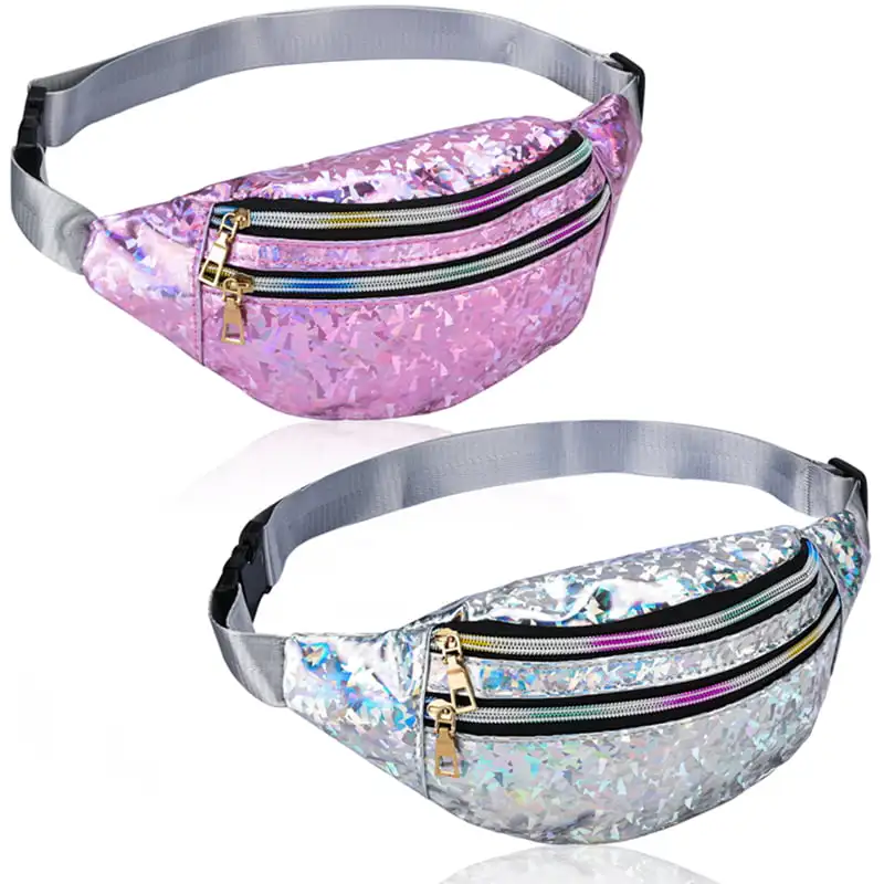 

2 Pack Fanny Pack for Women, Water Resistant Crossbody Waist Bag with Multi-Pockets Adjustable Belt, PU Waist Bag for Traveling