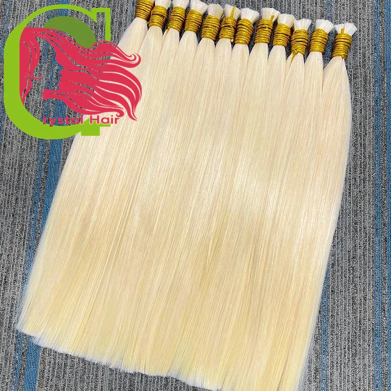 

Blonde Hair 613 Bulk 10A Grade Cabelo Humano Para Mega Hair 300 Gramas 45-75cm Virgin Human Hair Wholesale Cabelo Humano Natural