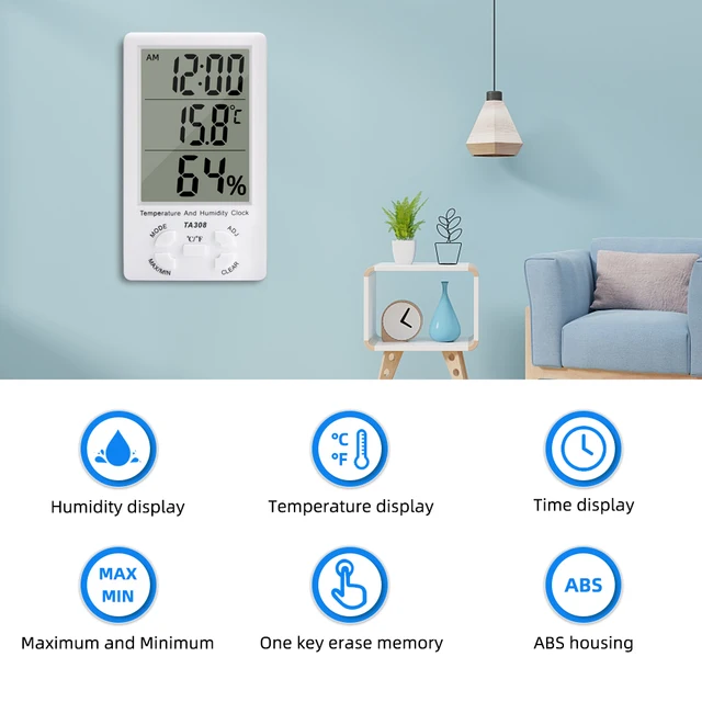 LCD Indoor/Outdoor Digital Digital Indoor Outdoor Thermometer Hygrometer  Temperature Humidity Display Weather Meters TA318 In Retail Box From  Etoceramics, $4.74