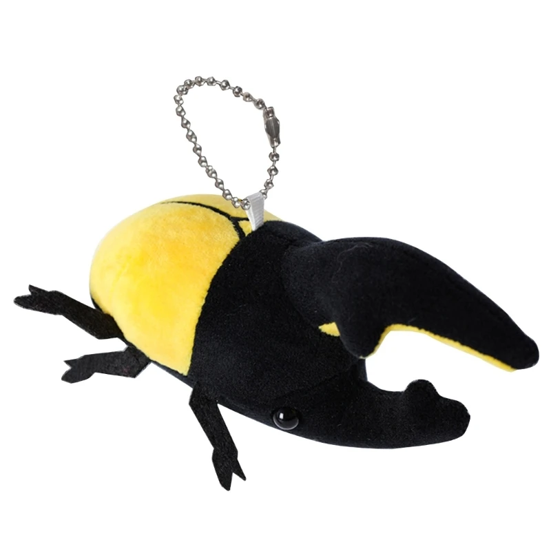 Plush Insect-Beetle Cartoon Plush Keychain Ornament Kids School Bag Pendant GXMB