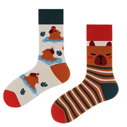 Original Cotton Crew Socks - Unisex Cute Animal Cartoon Design - One Size (Capibara)