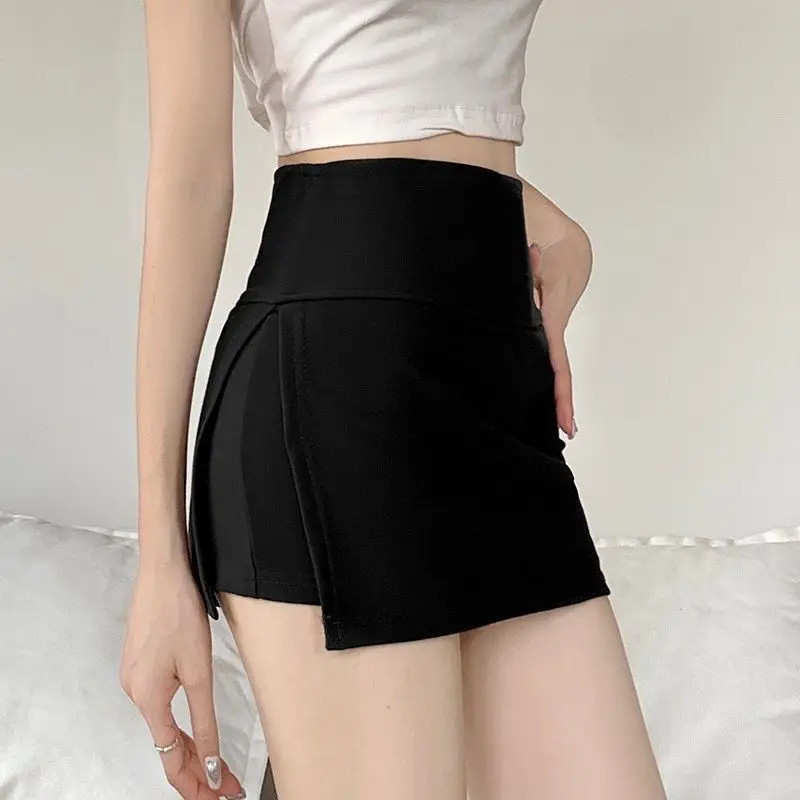 Women Mini Skirt Sexy Low-waisted Casual Side Split Sports Solid Color Fashion Slim Bodycon Short Skirts Jogger