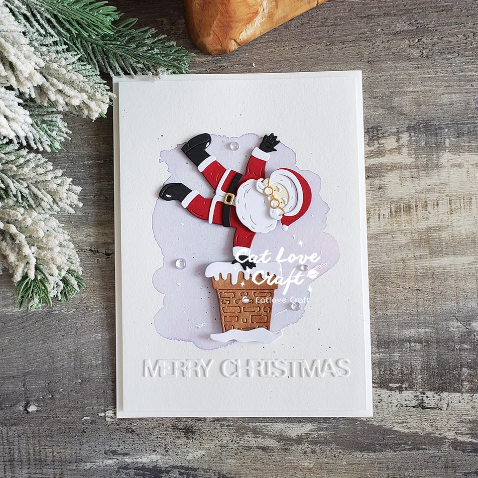 Santa Claus Clear Stamp & Dies Set - 4.8x3.3 Inch Christmas Crafting