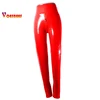 New Red Sexy Open Crotch Women Pants PU Double Zipper Bodycon Trousers Ladies Exotic Slim Nightclub Micro Elasticity Leggings 5