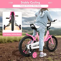 Vélo pour enfants de 16 pouces, vélo pour enfants avec roues d'apprentissage amovibles, vélo, véhicule d'apprentissage réglable en hauteur, adapté pour 4