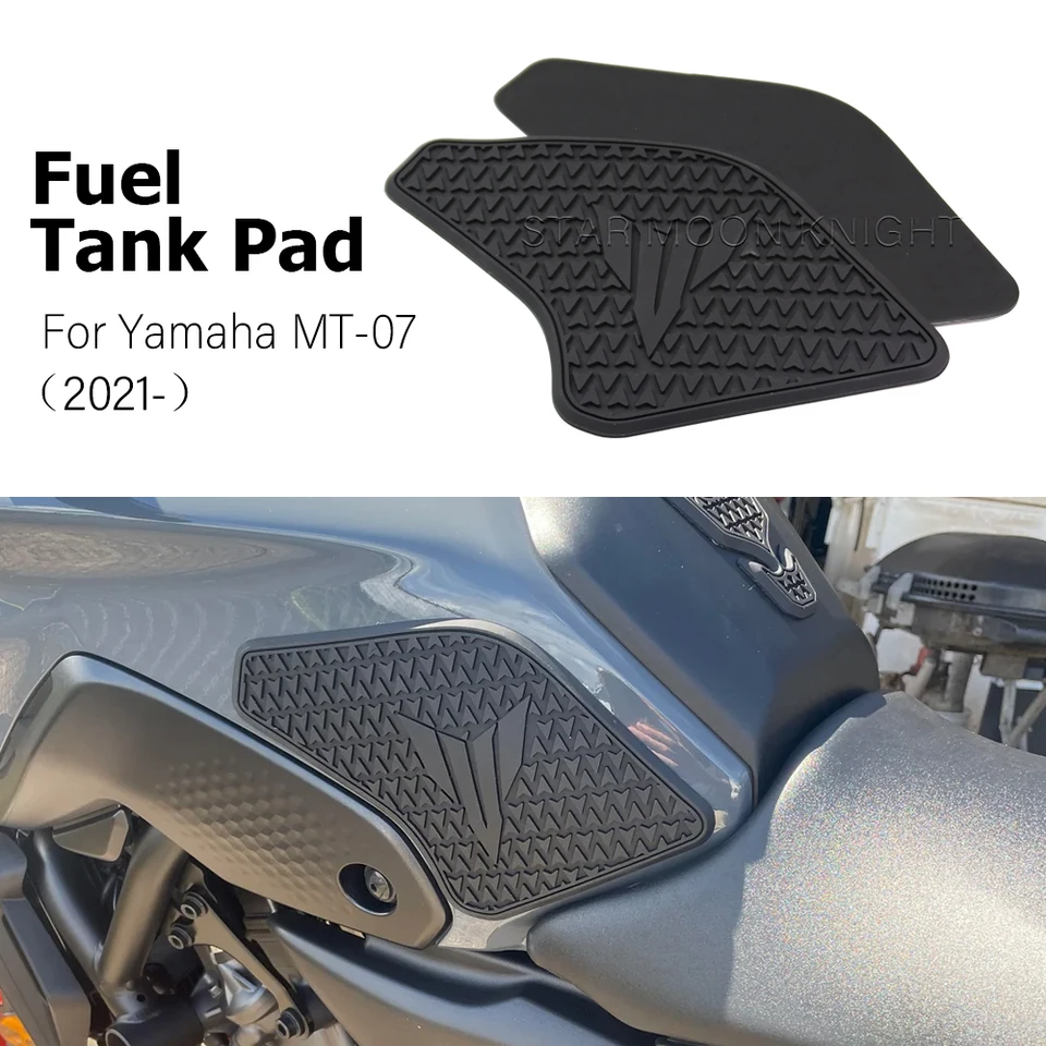 Autocollants De Protection Pour Réservoir Moto Yamaha MT-07 (2021-2024) - Genouillères Antidérapantes En Caoutchouc Noir