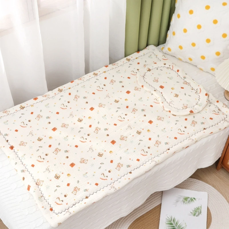 

2Pcs/set Baby Sleep Pillow & Bed Cushion Soft and Breathable Cotton Crib Mattress Pillow Set for Infants and Toddlers QX2D