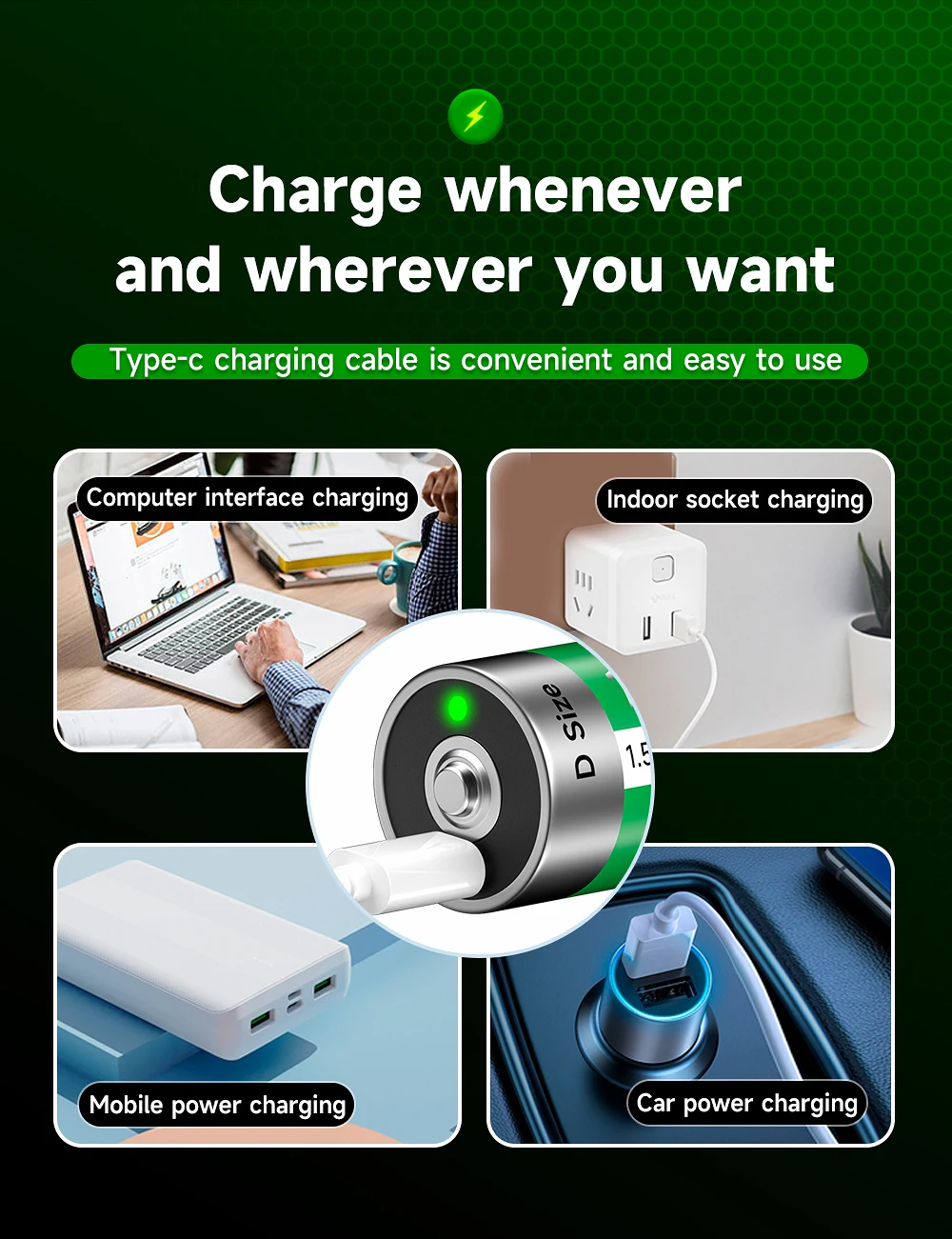 aste eddie taille charge usb lithium lampe de cuisinière gaz