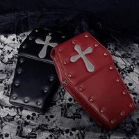 Punk Goth Style Women's Backpack Coffin Shape Lolita School Bags for Teenagers Girls Student Bookbag Female Black Backpack 2021 2