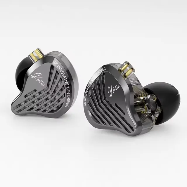 GK KUNTEN Dynamic Drive Headphones HIFI Heavy Bass Earbuds Sports Metal Headphones Detachable Headphones Gaming Headset Type-C