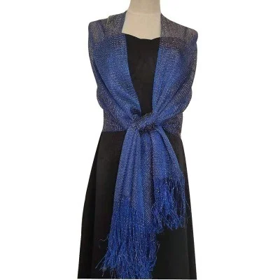 Ladies Evening Dress Shawl Party Wedding Prom Temperament Accessories Silk Tassel  Scarf Gold Silver Shawl Clothing Accessories