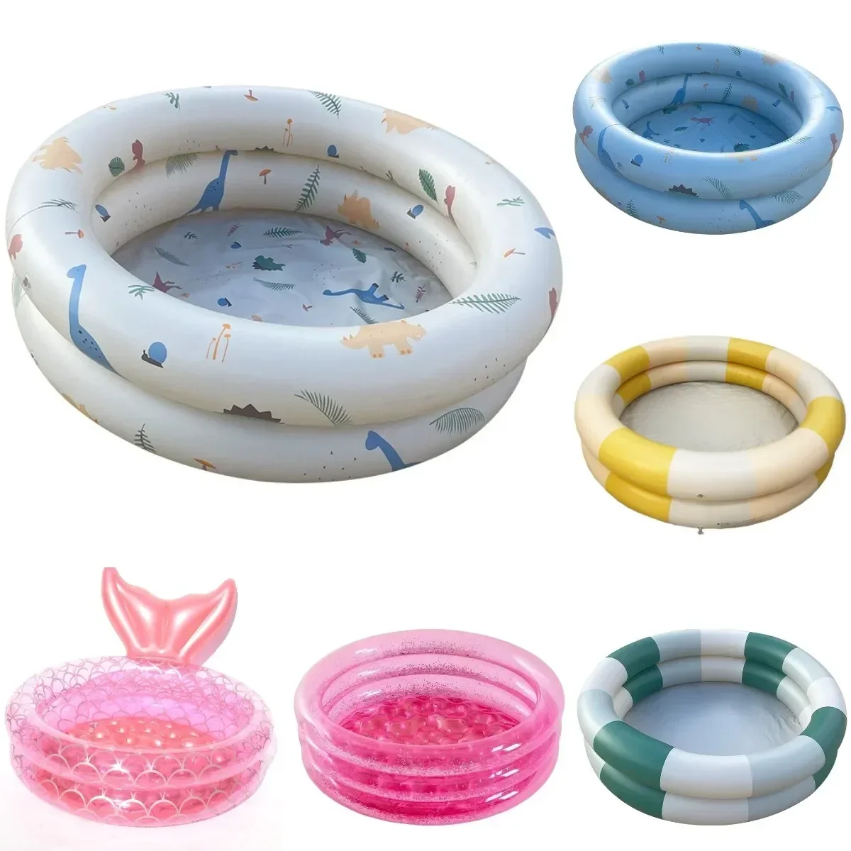 Inflatable Baby Swimming Pool For Babe Household Outdoor Mermaid Paddling Pool PVC Round Fence Play Space Room Bath Gifts inflatable swimming pool