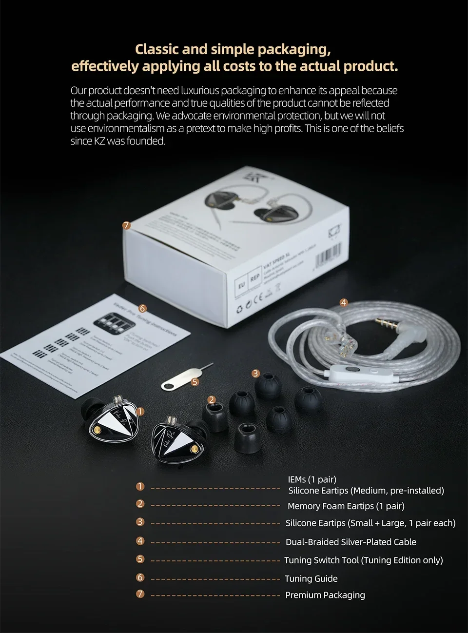 Nieuwe KZ Vadar Pro HiFi In-Ear oordopjes met 6 drivers, dynamische bas en diep geluid, professionele muziekhoofdtelefoon met 2-pins aansluiting._voghion.com