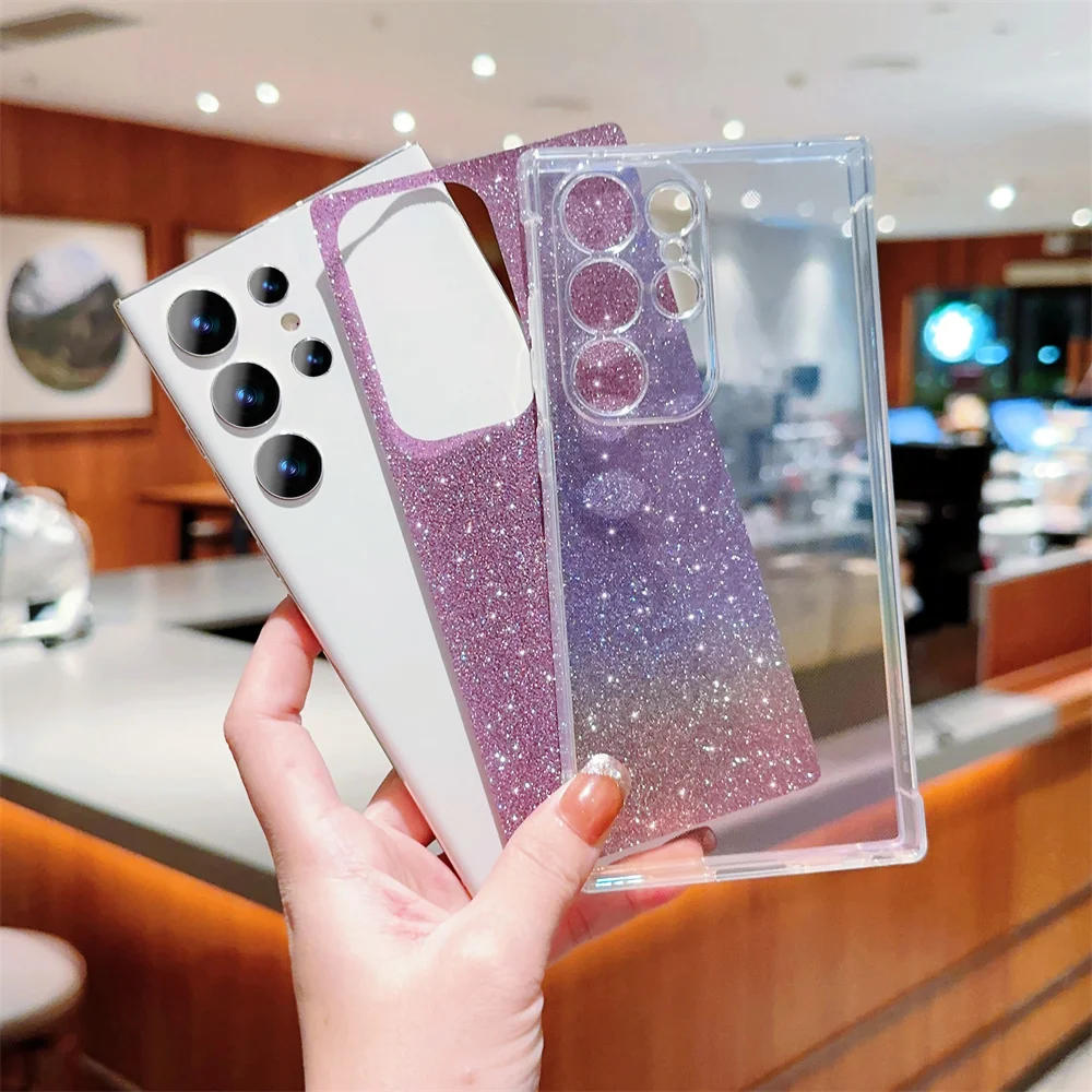 Glitter Laser Rainbow Case For Samsung Galaxy S23 S22 Ultra Plus S21 S20 FE A54 A34 A14 A53 A52 A24 A23 A25 A13 5G Soft_voghion.com