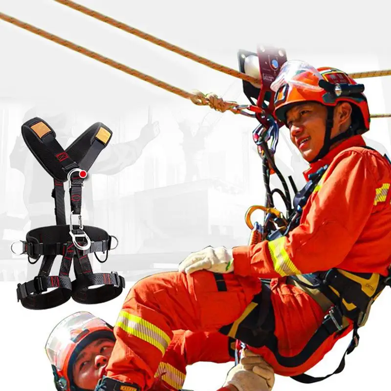 Safety Harness Fall Protection Kit Full Body Roofing Harnesses With Adjustable Buckles Detachable Rock Climbing Gear Safety Belt - 2