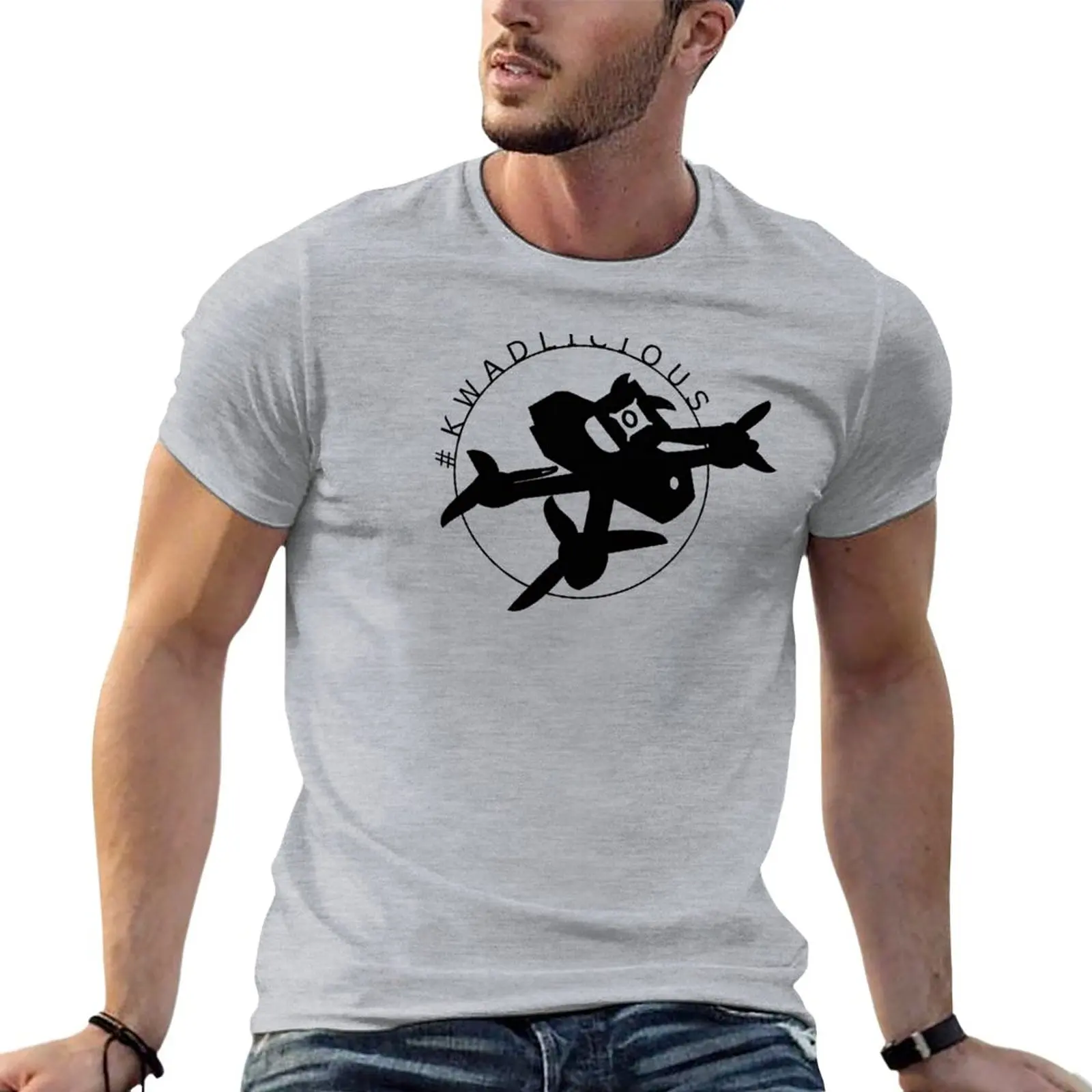 

Kwadlicious Black - FPV - Freestyle Drone Racer T-Shirt oversized kawaii clothes mens graphic t-shirts funny