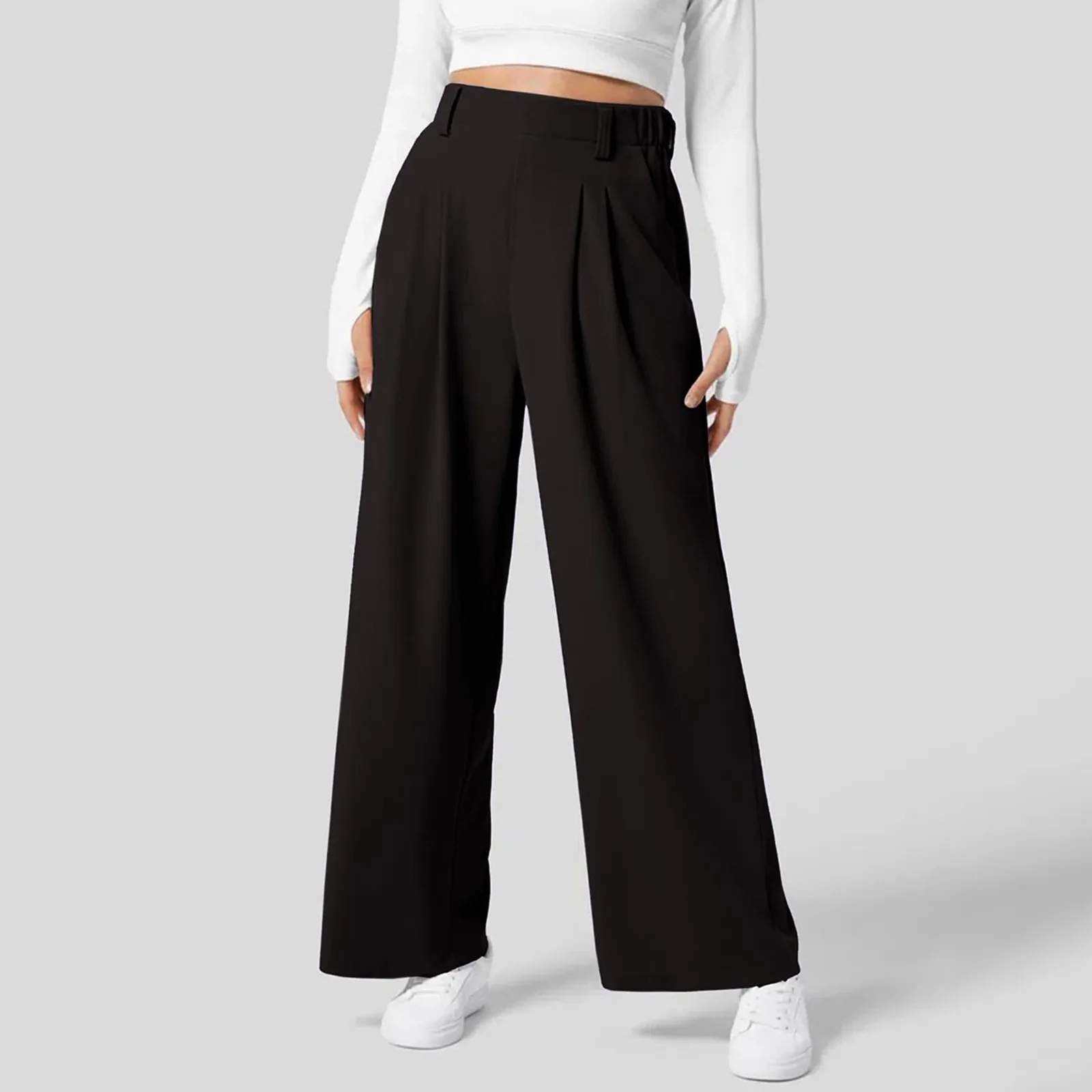 Mid Rise Side Pocket Barrel Leg Work Pants
