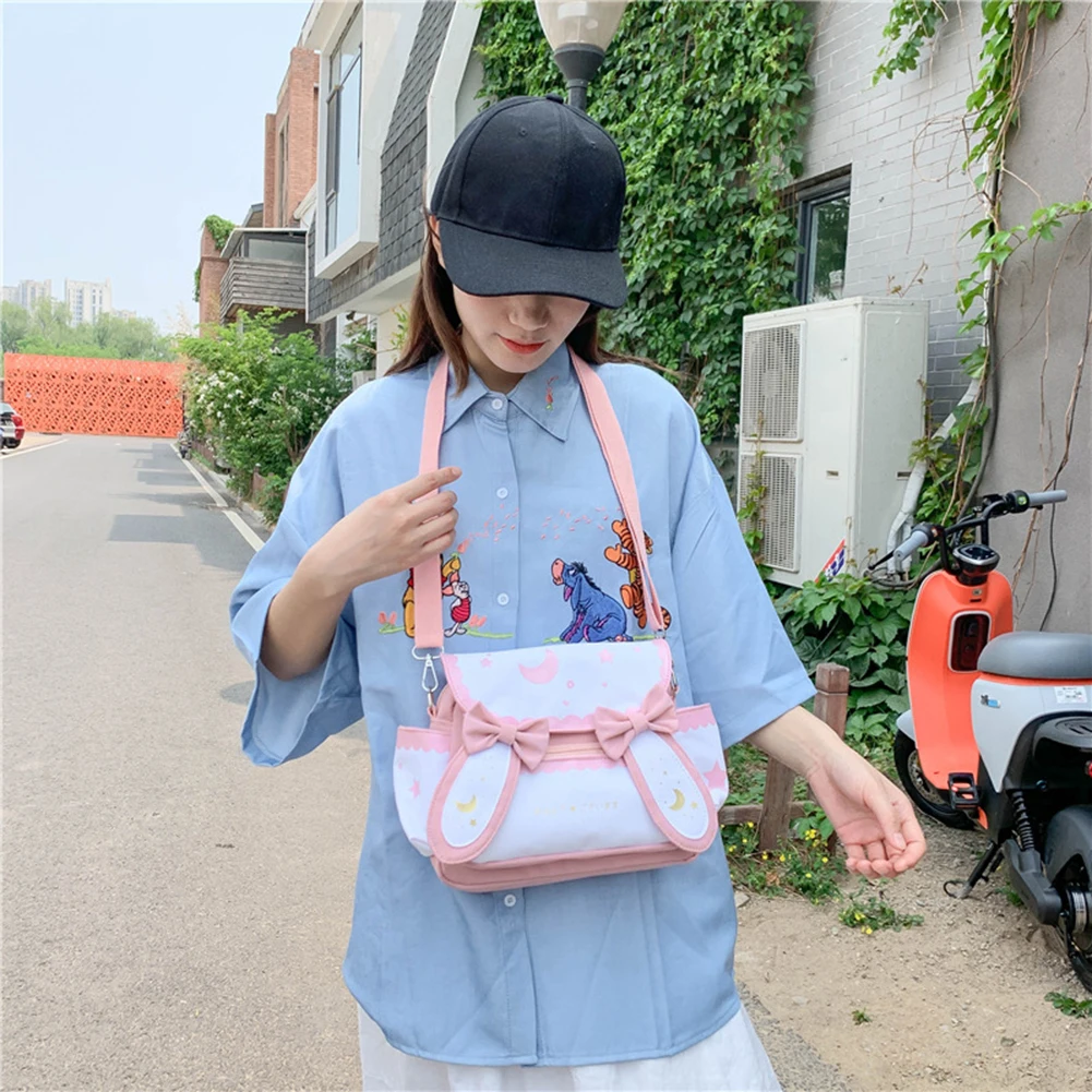 

Женская сумка в японском стиле с принтом Луны и звезд, уличная дорожная Сумочка с регулируемым ремешком в стиле Лолиты, кавайная сумка на плечо