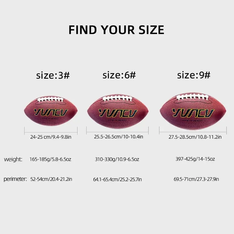 1pc Standard American Football For Youth And Adult Outdoor Sports Game Competition Training , Rugby Size 9 , 6 , 3 view 6