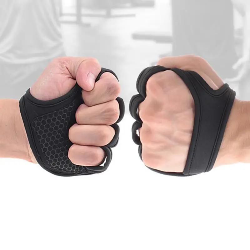 Breathable Fitness Gloves Silicone Palm Hollow Back Gym Gloves Anti Skid Weightlifting Palm Workout Dumbbell Bodybuilding