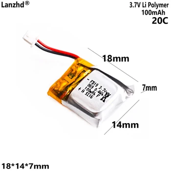 Batteria al Litio 3.7V 100mAh 20C per Mini Drone, Quadricottero Giocattolo, Harbos Q4, Chengxing CX-10, per Batterie Wei Li V272