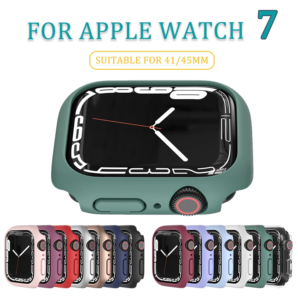 Matte Protective Cover For Apple Watch 45mm Series 7 Case Hard Pc