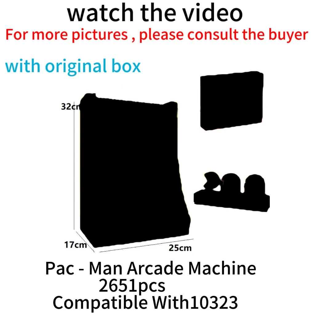 

Классический винтажный Аркадный Игровой Автомат в наличии Pac, строительный блок, совместимый с 10323, сборные кирпичи, игрушки для мальчиков, рождественский подарок