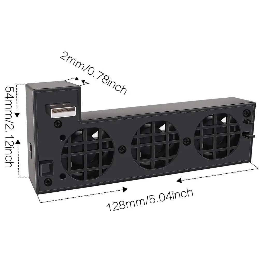 3 Cooling Fan-External Intelligent Control USB Cooler 3 Radiator Fans Offer Quiet Efficient Heat Removal for Xbox One X Console