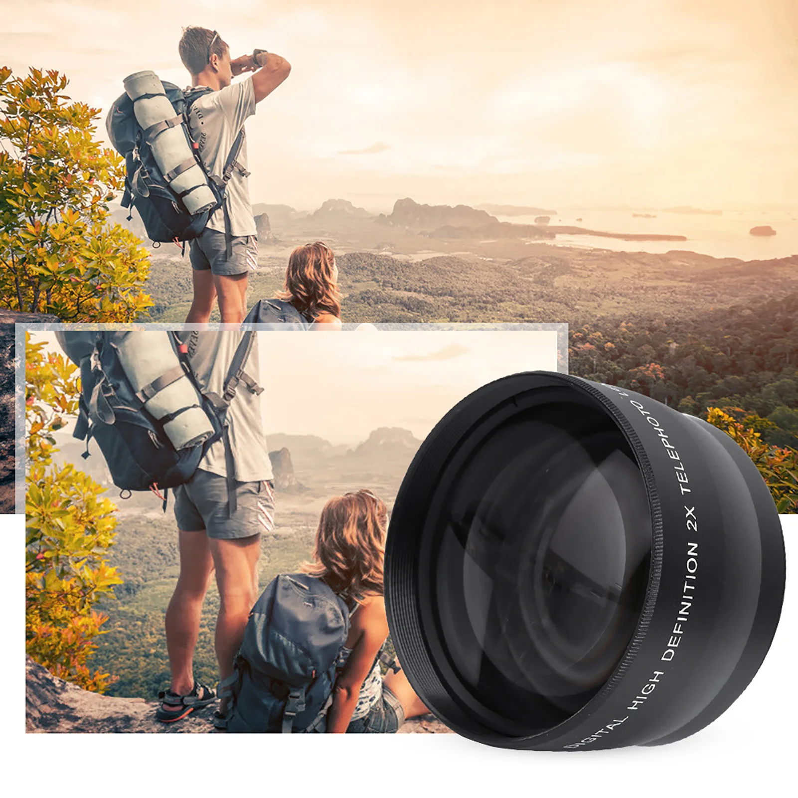 Telephoto Lens 58MM 2X Magnification Universal Teleconverter For Cameras Accessory