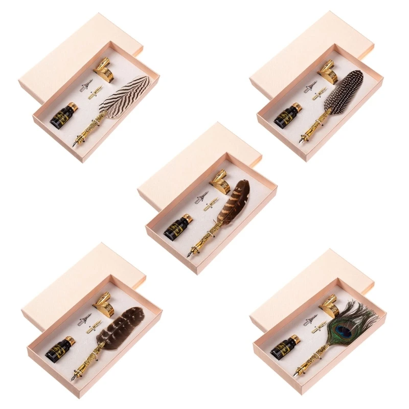 

Writing, Christmas Gift Fancy Pen Feather Pen Set Luxury Quill Pen