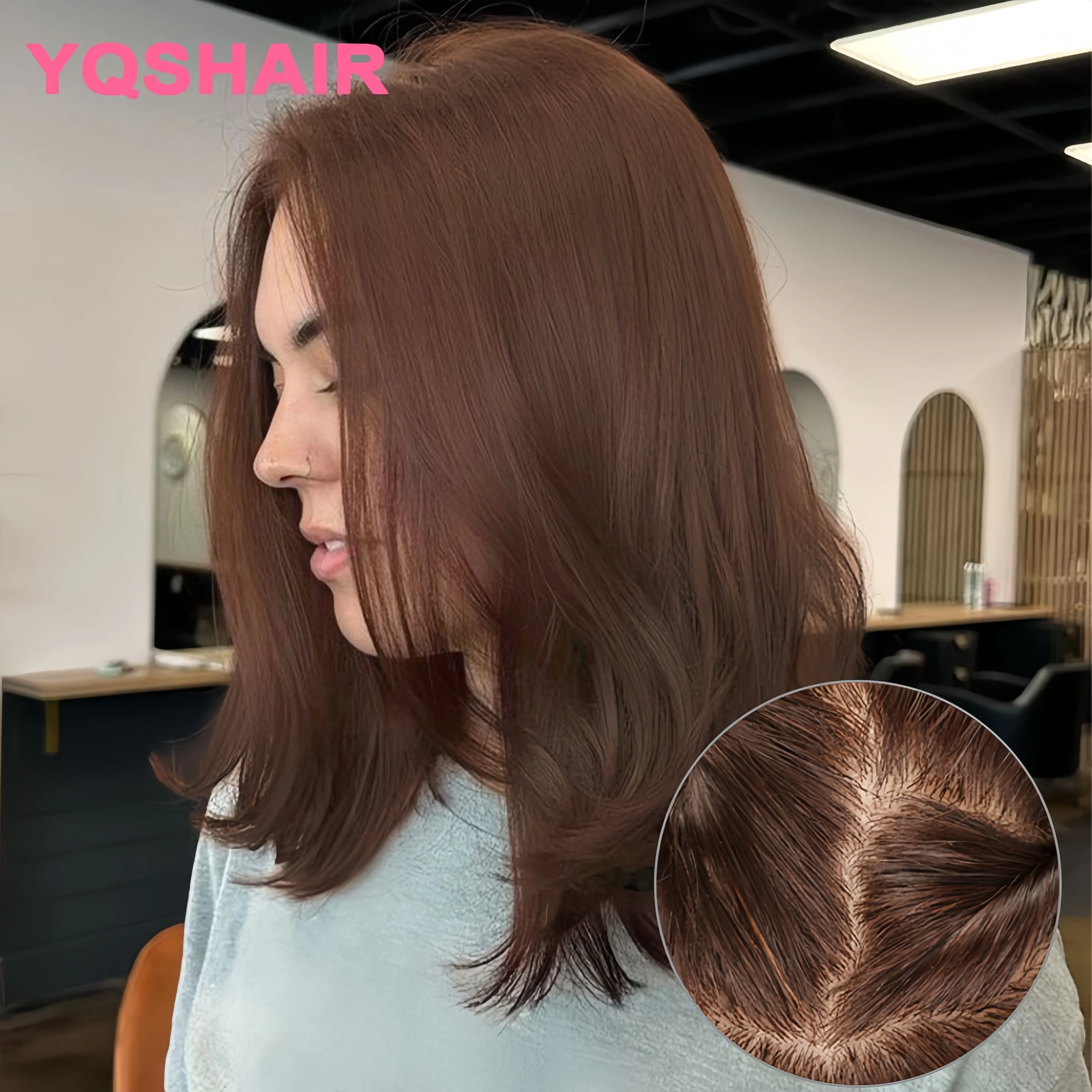 6x6인치 실크탑 풀 레이스 가발 (PU 프론트 포함) 여성용 유럽산 천연 버진 헤어 가발, 실크 베이스와 탄성망으로 착용 가능