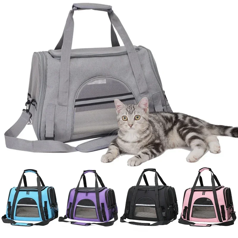 NEW Cat Bags Soft-Sided Portable Dog Carrier Mesh Breathable Carrier Bags Foldable Cats Handbag Travel Pet Bag Transport Bag