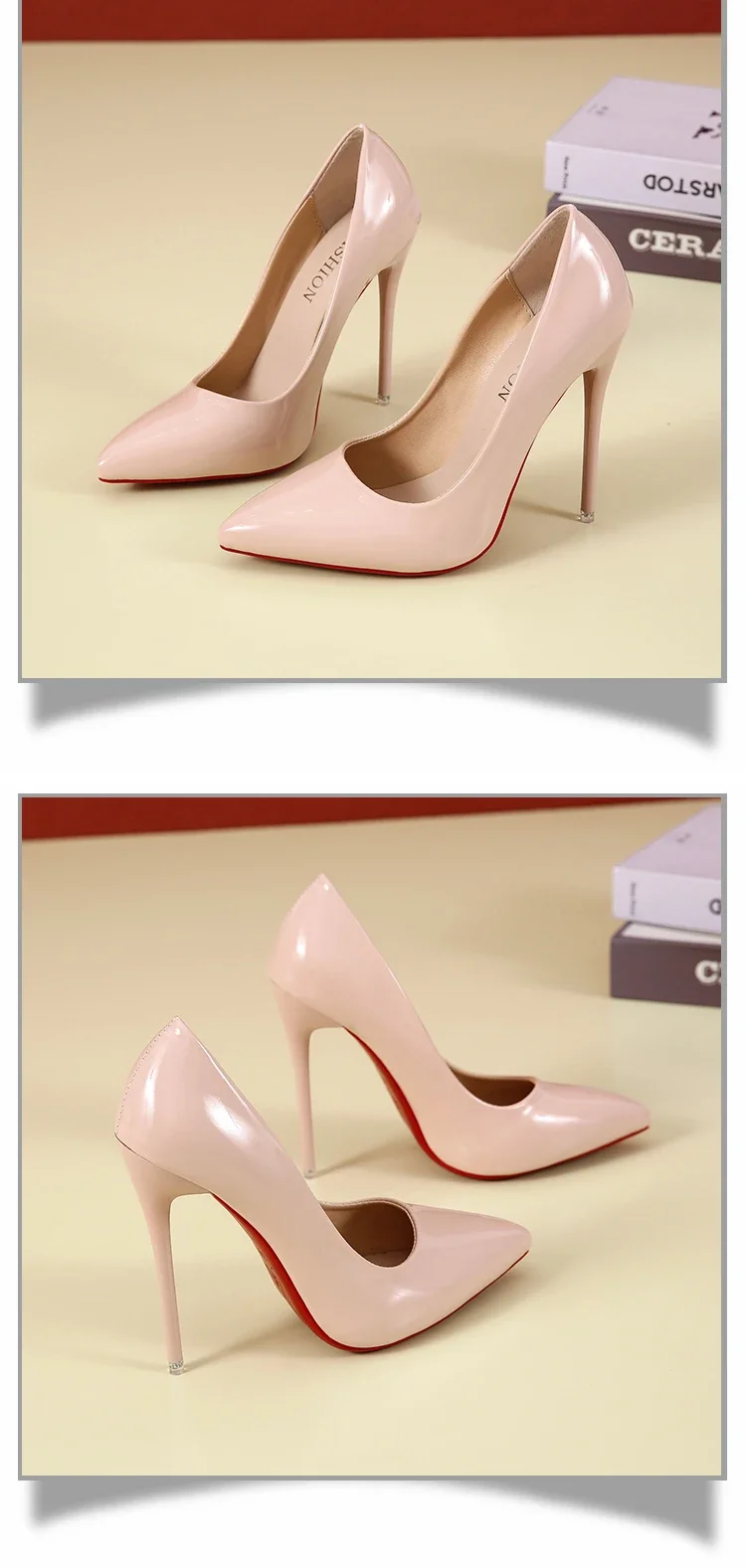 Scarpe da donna Tacchi alti rossi Décolleté sexy a punta