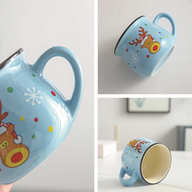 150ML Ceramic Christmas Cup Cartoon Santa Style Cute Elk Mousse Cup Breakfast Water Drinking Tools Coffee Milk Mug for Household 5