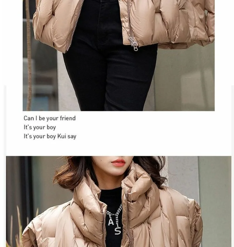 Women's Winter Down Cotton Vest Jacket 2025 Sleeveless Stand-up Collar Ladies Waistcoat Coat Fashion Casual Lady Outwear